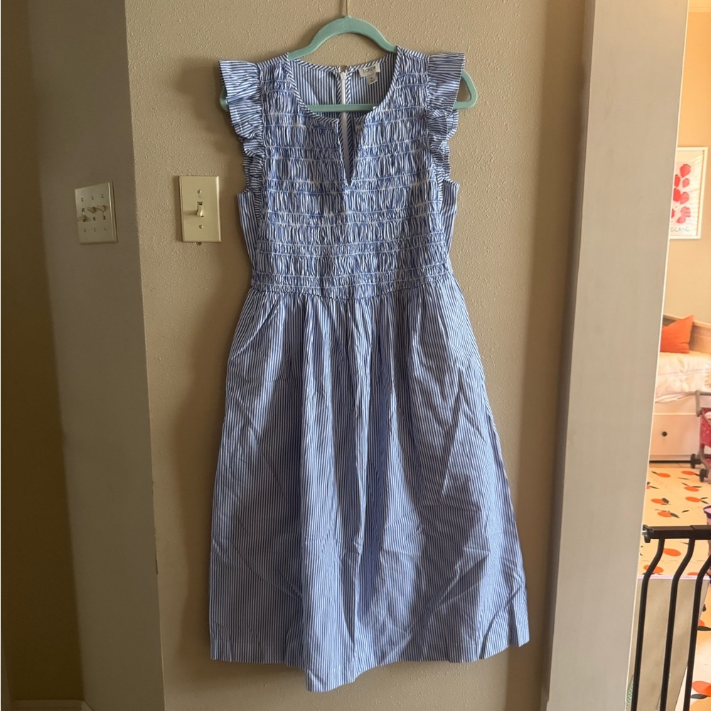 J.Crew Blue and White Striped Dress